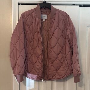 Old Navy Women's Quilted Bomber Jacket in Mauve